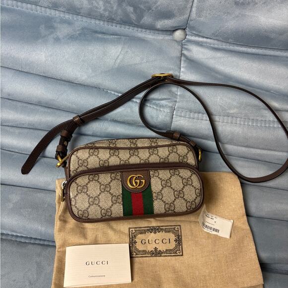 Gucci Ophidia Monogram Crossbody Bag GG with Green and Red Stripe NWT - Picture 2 of 10